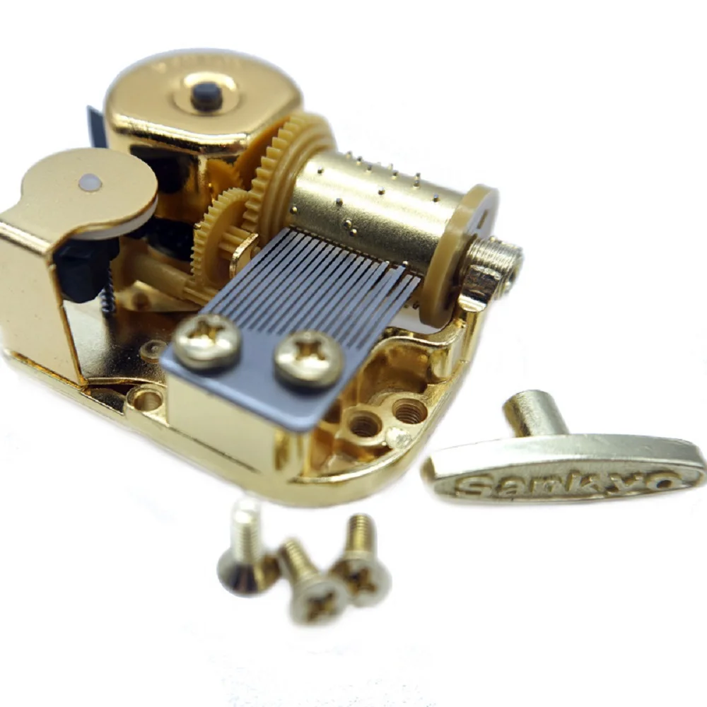 Sankyo 18 Note Windup Gold Plating Clockwork Mechanism DIY Music Box Movement for DIY Music Box