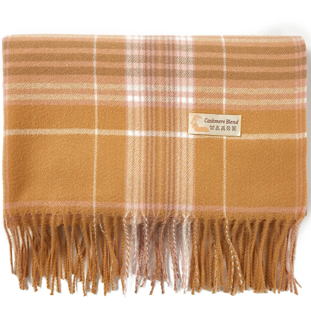 

Fashion Check Scarf Warm Classic Plaid Shawl Brushed Soft Tassel Knot Oblong Large For Lady Women Autumn Winter Fringe 70X200 cm