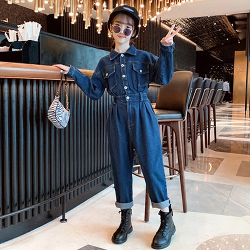 Children\'s Overalls Summer New Girl Jumpsuit Fashion Denim Overalls for Kids Clothes Casual Teens Rompers Girls Outfits 10Y