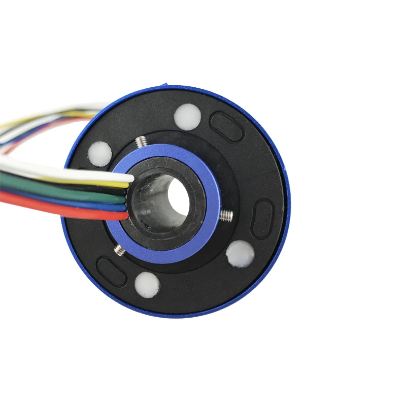 Hollow shaft slip ring hole Diameter 12.7mm 2 / 4 / 6 / 12 Channels 10A OD 54mm automatic arm rotary pedestal Slip ring