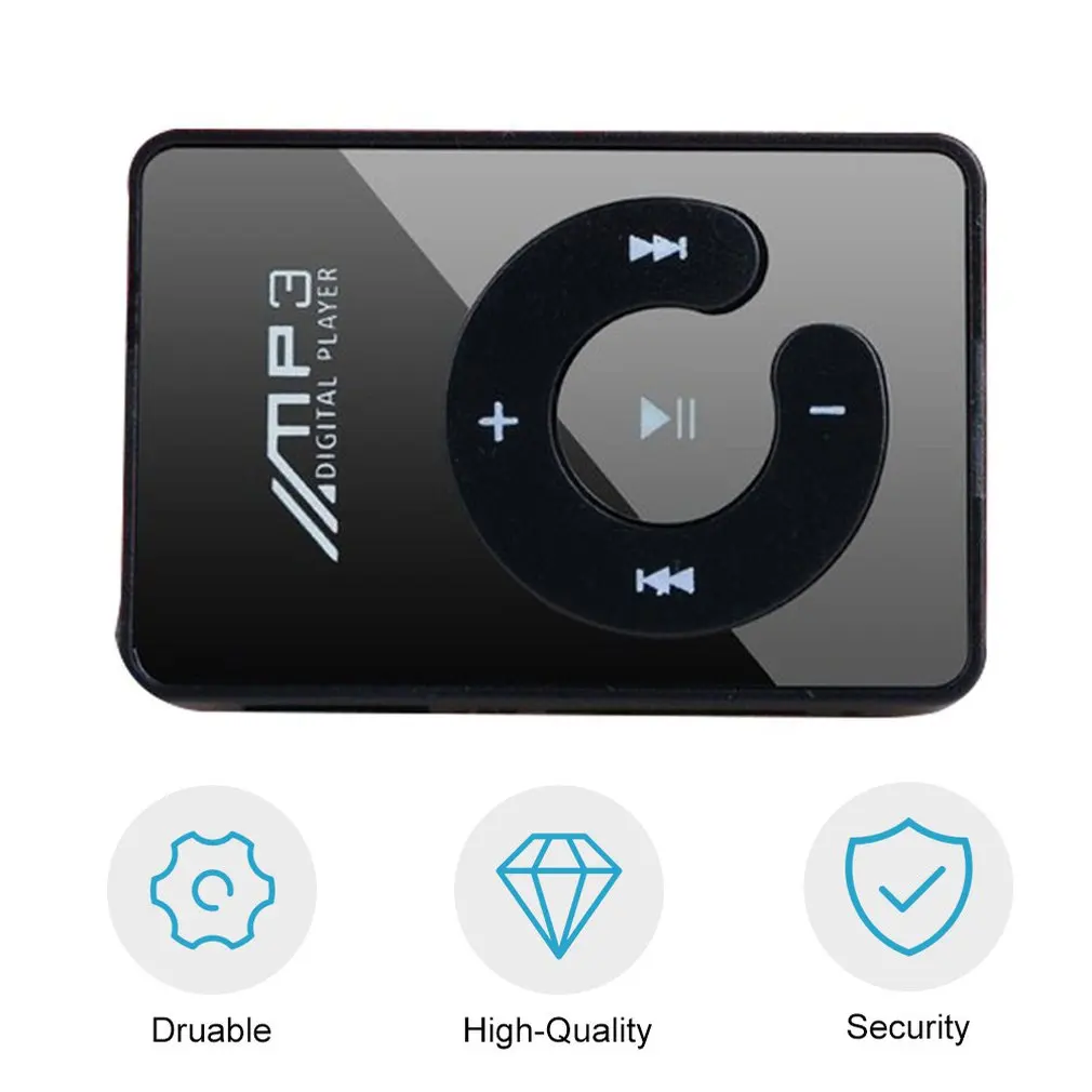 Мини MP3 портативный мини зеркальный MP3-плеер с зажимом музыкальный медиа-плеер Поддержка Micro SD TF-карты Модный Hifi MP3 для спорта на открытом