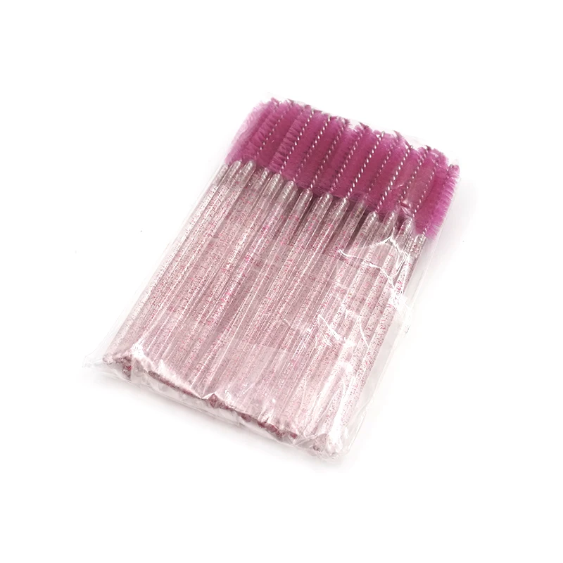 Brosse de maquillage pour cils en cristal, baguettes de mascara de bonne qualité, outil d'extension de cils, peigne de poulet, le plus récent, 50 pièces par paquet