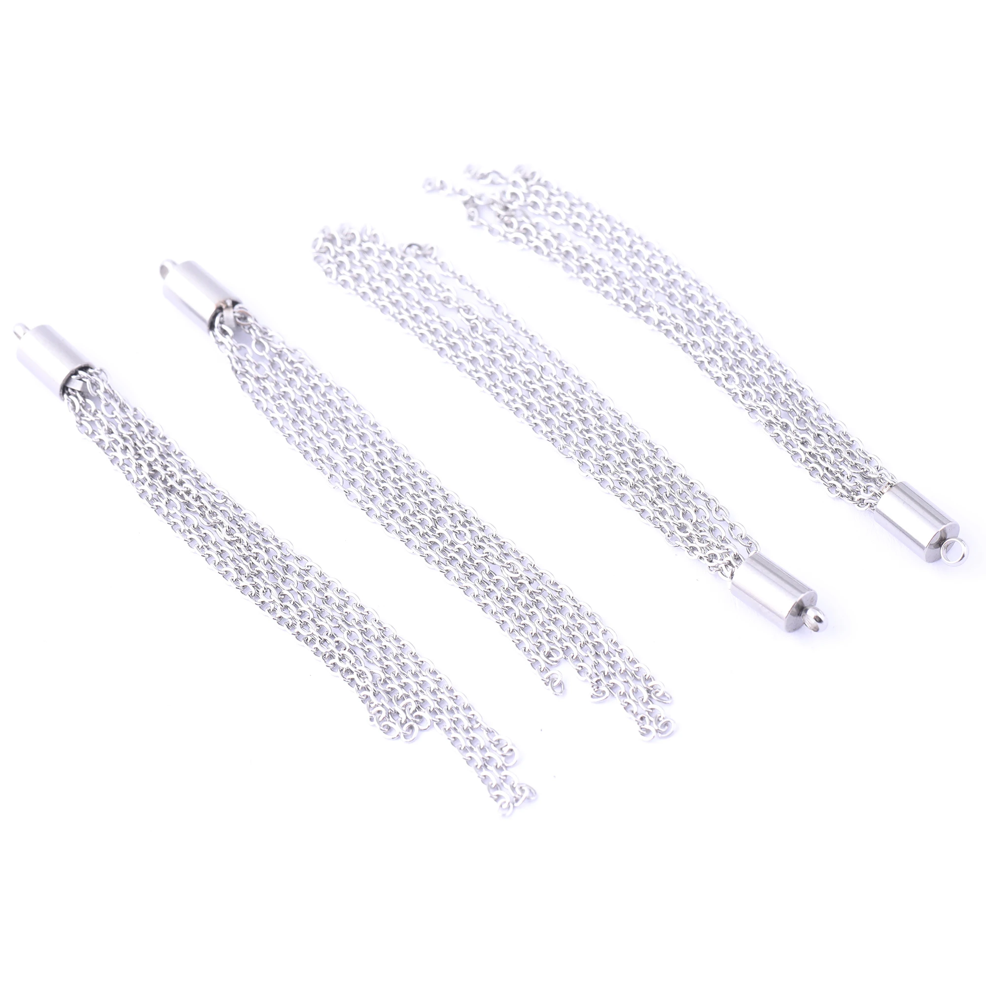 10pcs Stainless Steel Chain Earring Tassels charm For Jewelry Making Supplies Diy Pendant Necklace Accesseories 5x80mm