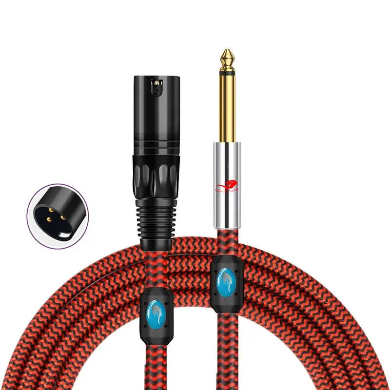 

3-Pin XLR to 1/4 Inch TS Mono 6.35mm Male Audio Cable for Mixer Amplifier Microphone Speakers System Instrument Balanced Cords