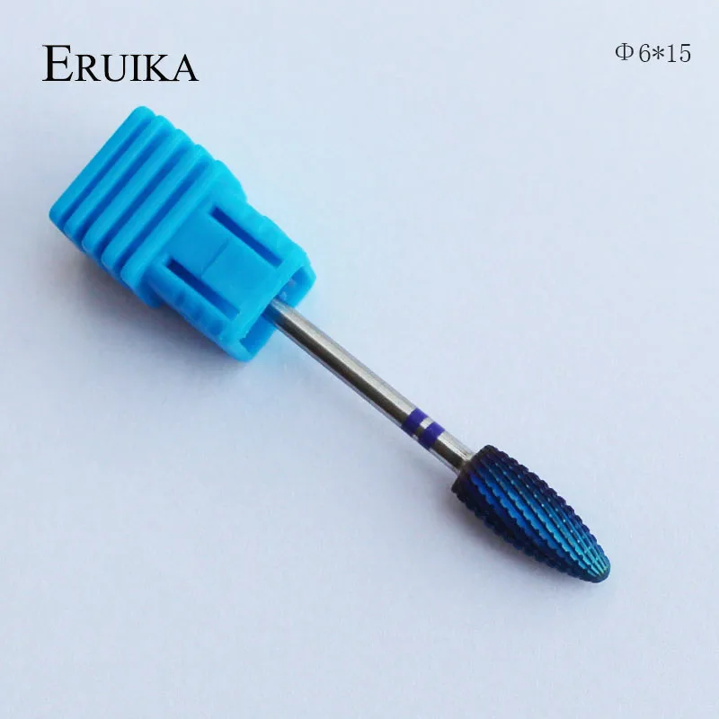 ERUIKA-رؤوس أظافر من كربيد التنجستن الأزرق ، 6 أنواع ، طلاء نانو ، لقمة أظافر معدنية للتقليم ، إكسسوارات مانيكير