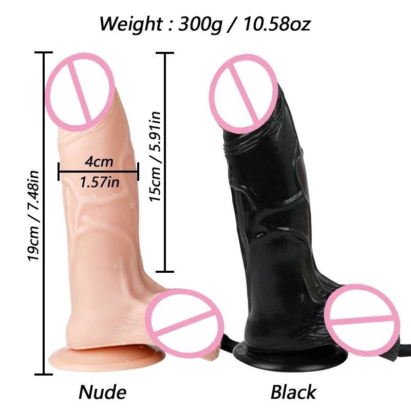 Inflatable Dildo Vaginal Expansion Massager Anal Dilator Inflatable Plug Strong Suction Cup Penis Female Masturbation Sex Toys