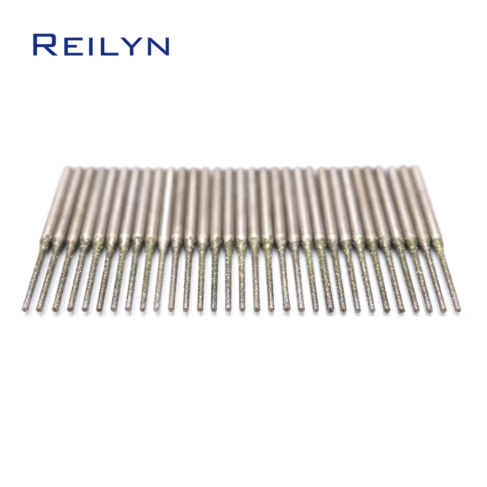 20pcs Extra Long Diamond Drill Bit 120# Emery Peeling Bit Small Drilling Bits Type A Tooth Burr