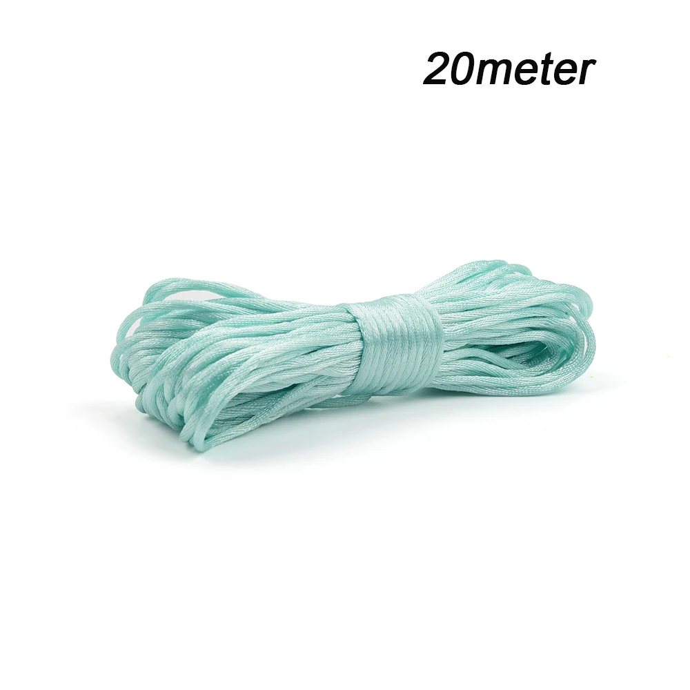 20m/lot DIY nylonkoordjes 1,5 mm speenclipketting voor bijtkettingen, touw, siliconen kralen, handgemaakte satijnen sieradendraad
