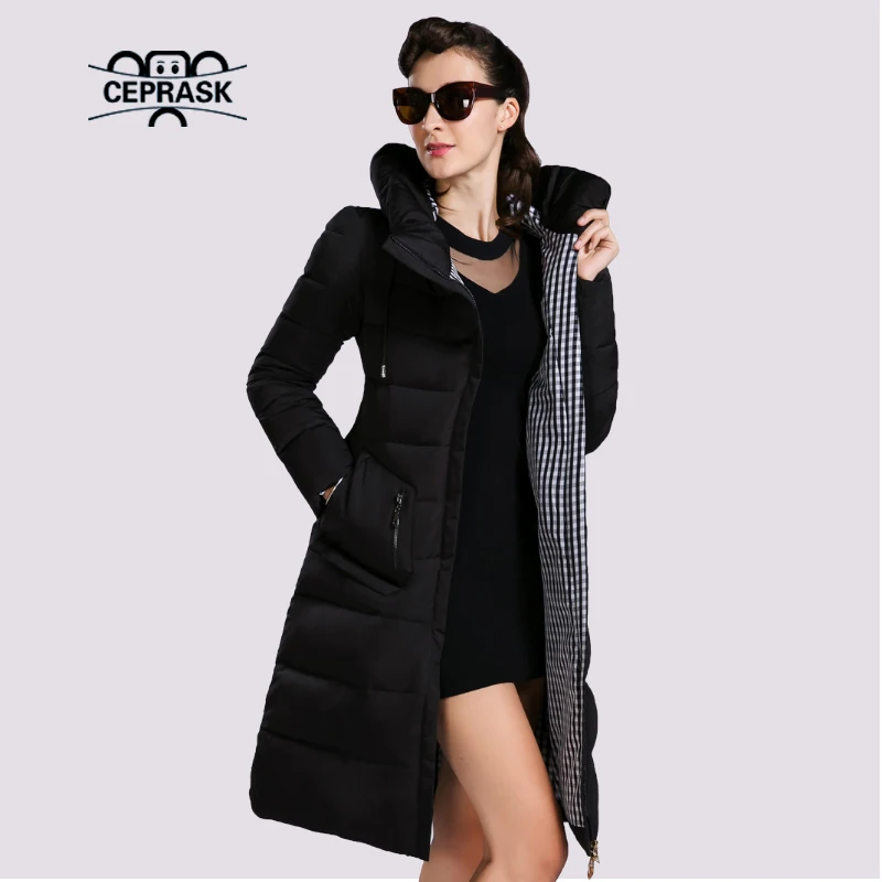 CEPRASK 2023 New Winter Jacket Women Parka Outerwear Long Fashionable Women's Winter Coat  Hooded High Quality Warm Down Jacket