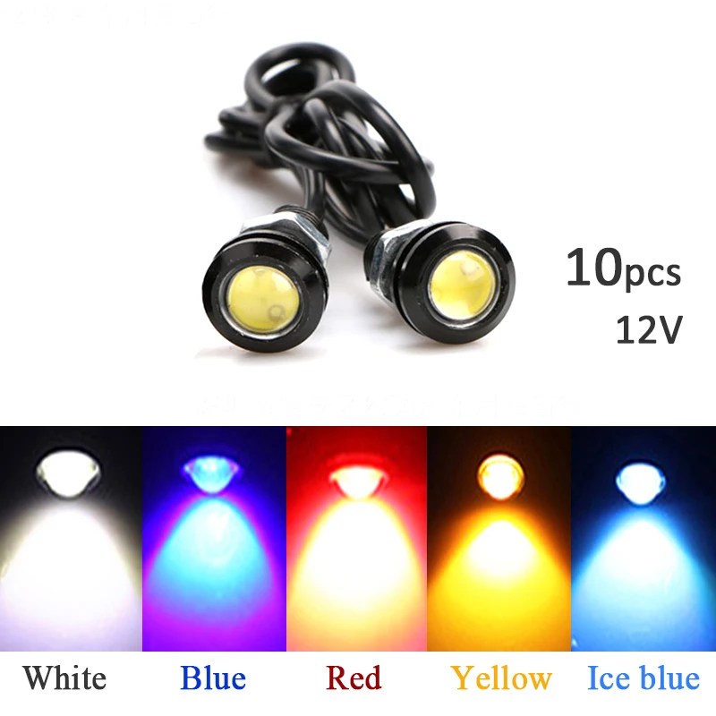 

10PCS / Pack 18 MM Car Eagle Eye DRL Led Daytime Running Lights LED 12V Backup Reversing Parking Signal Automobiles Lamps