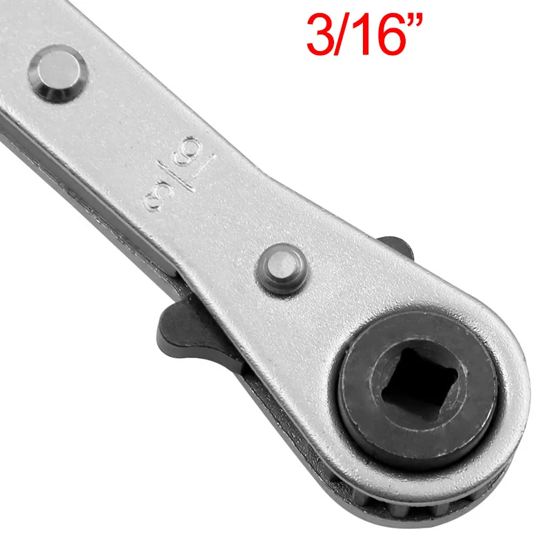 Double End two-way Ratcheting Wrench Spanner Tool Gear Ring Wrench Ratchet Handle Chrome Vanadium 3/16\