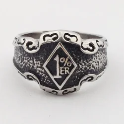 One Percent Biker Motorcycle Club Men's Stainless Steel Ring