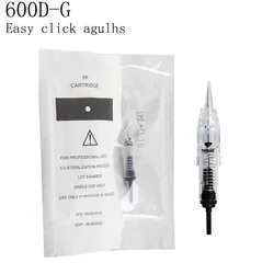 100pcs Easy Click 600D-G Tattoo Needles 1RL 100piece Cartridge Needles Disposable Sterilized Tattoo Permanent Makeup Needles Tip