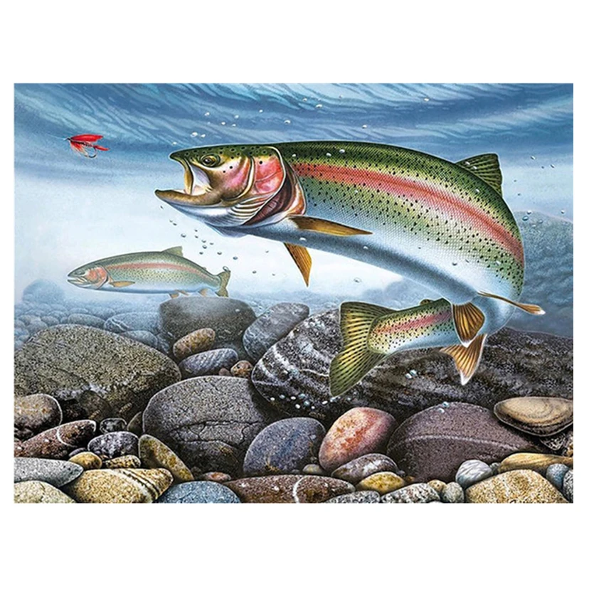 

Алмазная картина полная вышивка 5D DIY Вышивка крестиком Алмазная мозаика и рыба украшение для дома подарок L03