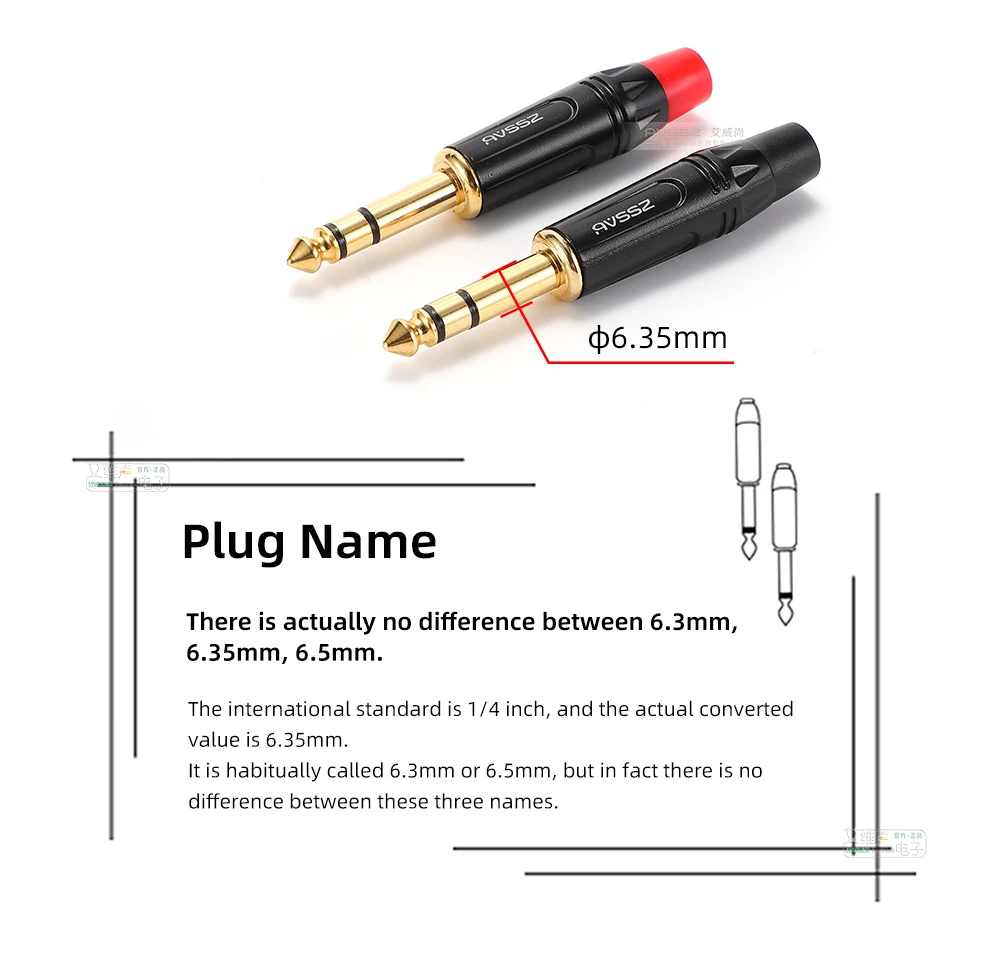 6,35/6,5 TS Mono TRS Stereo 2/3 Kern Schweißen Stecker Gitarre Kabel Musical Instrument Audio Mikrofon Kabel Gerade kopf Ellenbogen Stecker – Detail 2