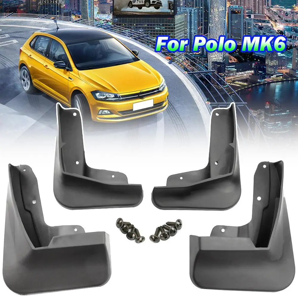 4x For VW Polo 6 MK6 AW 5dr Hatch Hatchback 2019 - 2023 Front Rear Mudflaps Mud Flaps Splash Guards Fender Cover 2020 2021 2022