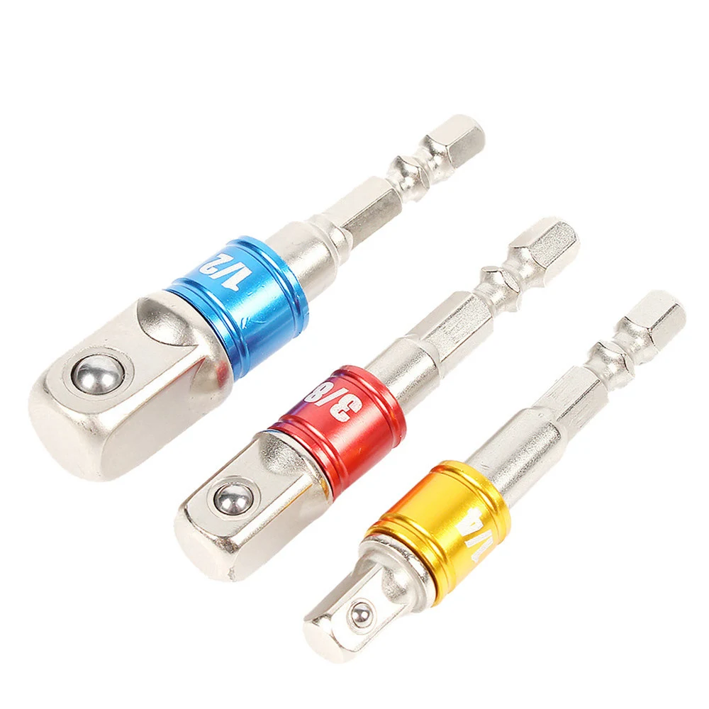 Power Hand Werkzeuge Steckdosen Adapter Hex Platz Muttern Fahrer Bohrer Auswirkungen Socket Extension Bit Adapter Steckschlüssel, 1/4 "3/8" 1/2"