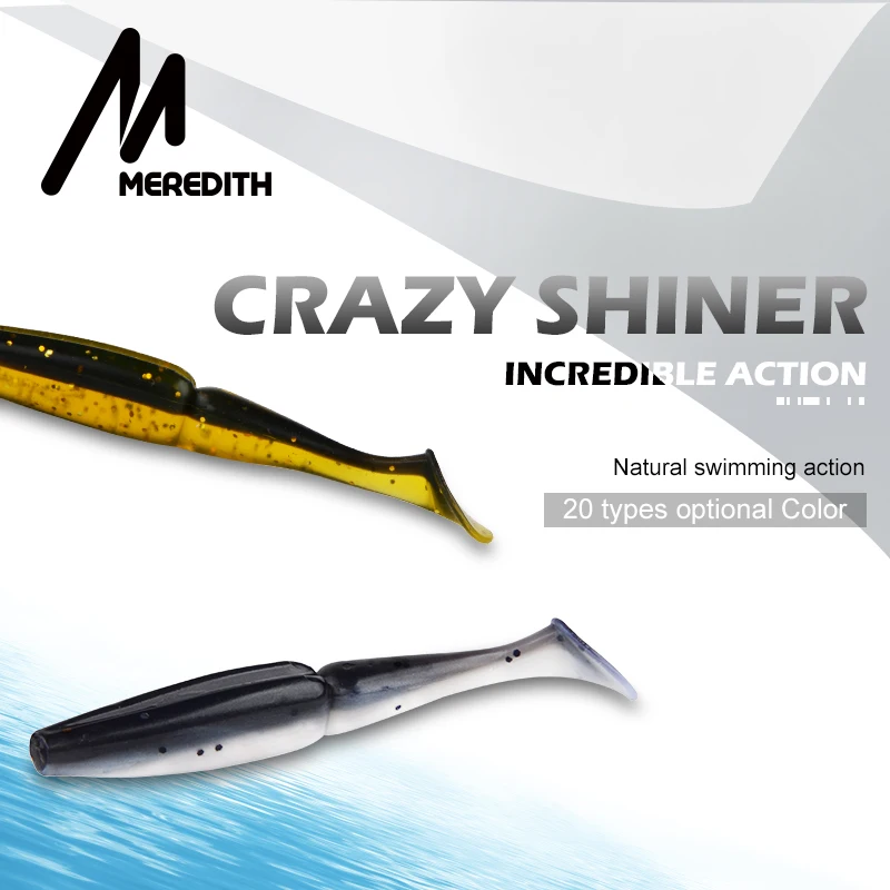 MEREDITH Fishing Lure Soft Swimbait Crazy Shiner 70mm 90mm 110mm 130mm Soft Lure Shad pike Zander Perch Troute Pesca Acesorios 4