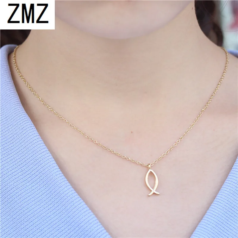 

ZMZ 50pcs Europe/US fashion Mark of Jesus Christ pendant cute necklace gift for mom/girlfriend party gold/silver jewelry