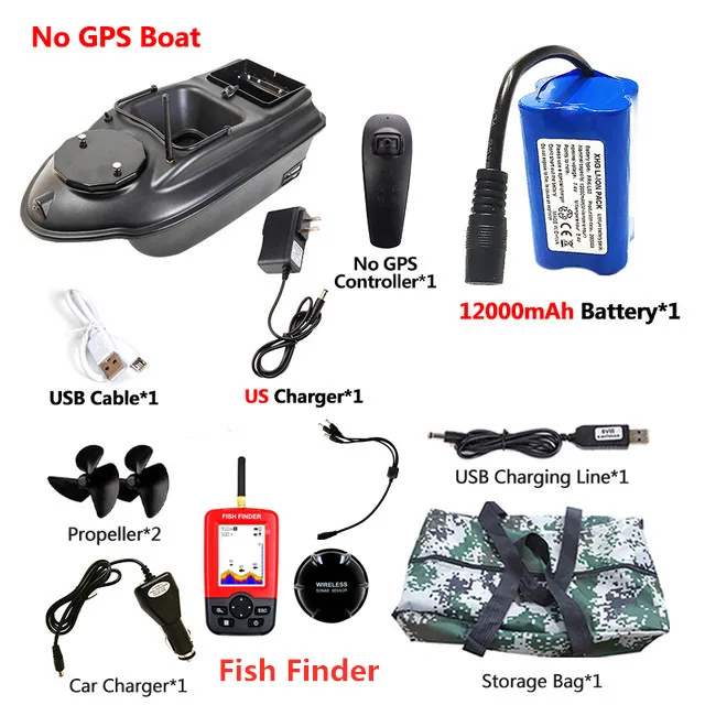 GPS Aasboot 500M 3KG Laadvermogen 40 stuks GPS Puntvisserij Aasboot 2 Bakken GPS Autonavigatie LCD Scherm Viszoeker Nestboot