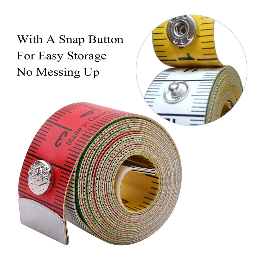 

30/50/80pcs Portable Soft Tape Measure Body Tailor Measuring Ruler with Snap Fasteners Sewing Tools 150cm/60inch