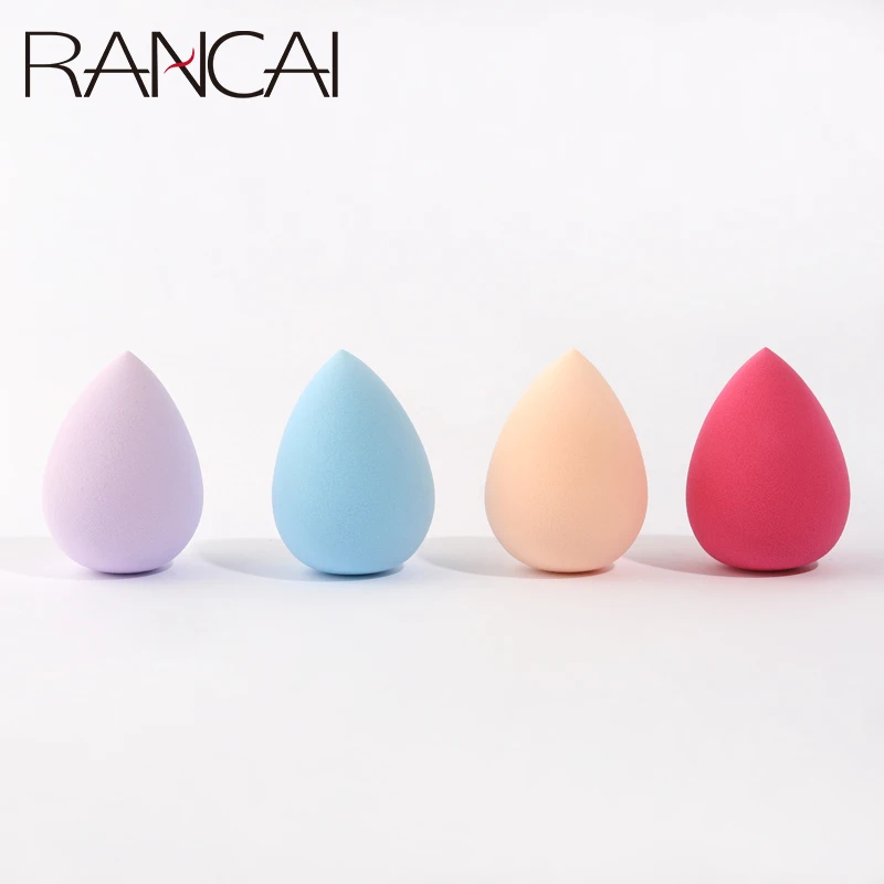 Rancai 4pcs Makeup Sponge Powder Puff Beauty Cosmetic Ball Foundation Powder Puff Dry Wet Combined Water Droplets Make Up Tools