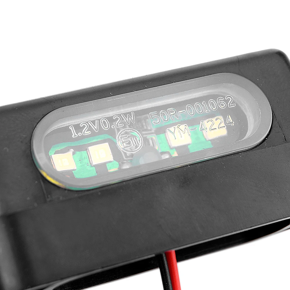 Feu de plaque d\'immatriculation arrière universel LED 12V pour moto, feu de stop arrière avec mark pour Honda, Kawasaki et Yamaha