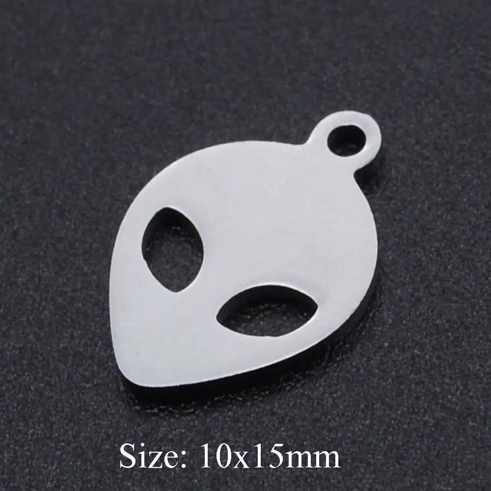 10pcs/lot 316 Stainless Steel Aliens Charms Wholesale Accept OEM Order DIY Necklace Bracelet Making Charms Bracelets Pendants
