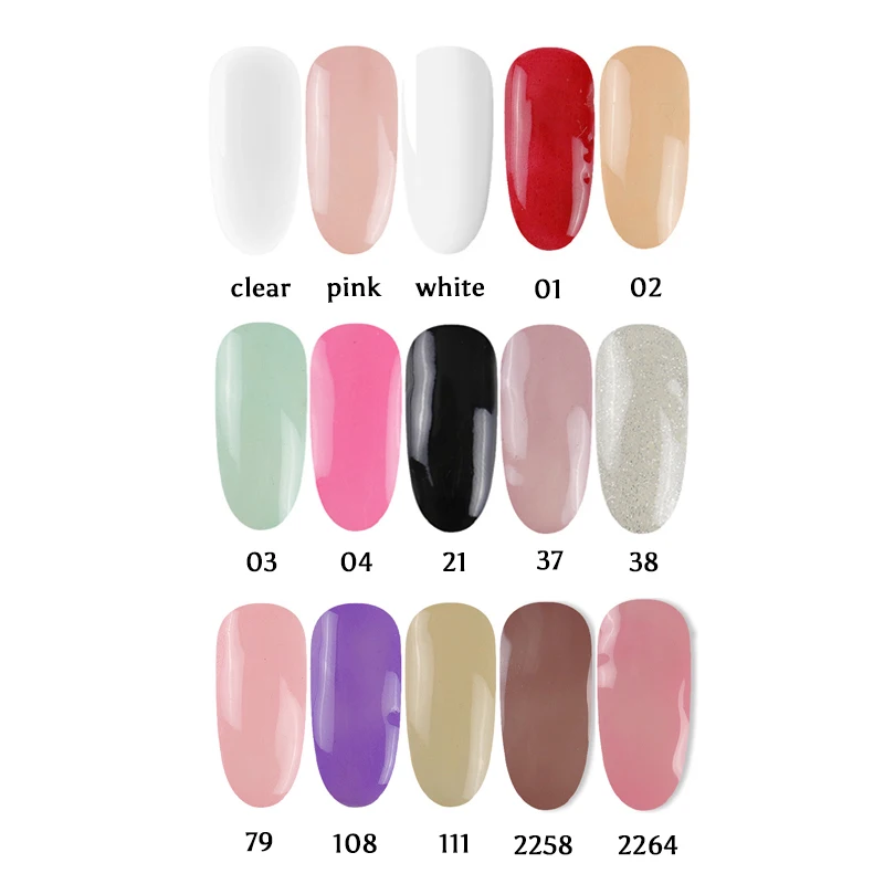 Polvo acrílico para esculpir uñas, polvo acrílico blanco claro, constructor rápido, extensión de uñas, puntas de manicura, 5g/10g