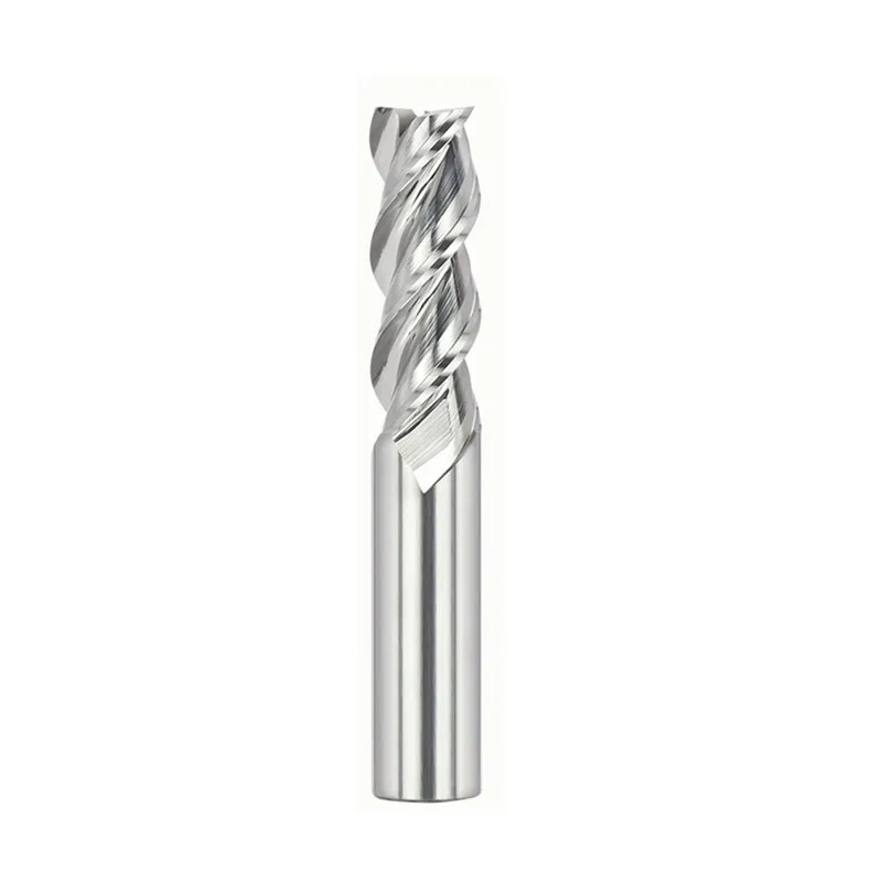 5 pces hrc55 3 flautas 4 5 6 8*50 60mm moinho de extremidade quadrado liso para ferramentas de trituração de alumínio do bocado espiral carboneto cnc
