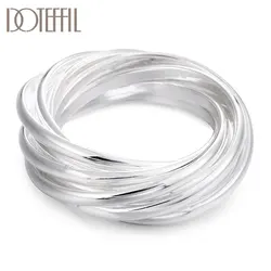 DOTEFFIL 925 Sterling Silver Nine Circles Man Ring For Women Fashion Folk-Custom Wedding Engagement Party Gift Charm Jewelry