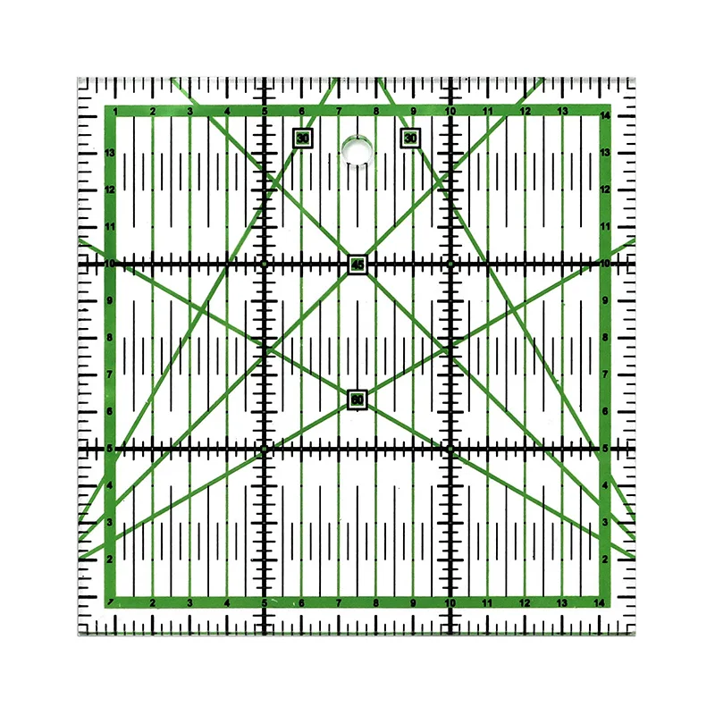 DIY縫製用スクエアパッチワークルーラー、滑り止め機能定規、衣類切削工具