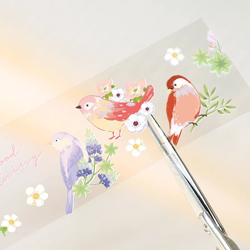 kawaii Pet cat Masking Washi Tape flower Daisy bird Decorative Adhesive Tape Decora Diy Scrapbooking Sticker Label