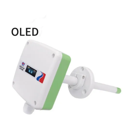 Air Flow Velocity OLED Display Sensor Duct Mount Air Velocity Sensor Tube Wind Speed Sensor RS485 Modbus 4-20Ma Output For Hvac