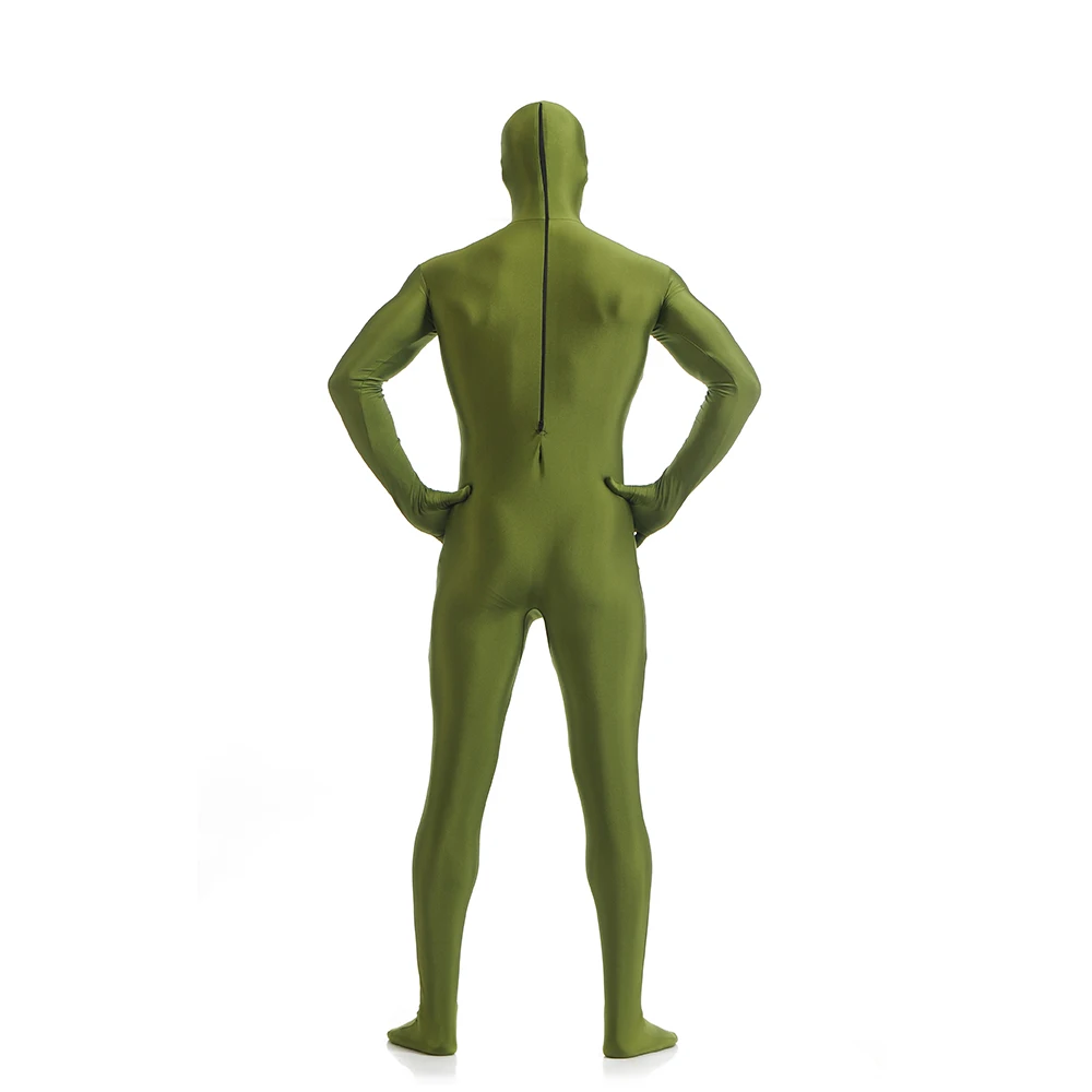 Spedizione gratuita Zentai Full Body Skin Suit Catsuit costumi di Halloween personalizzati per la bocca degli occhi aperti possono aggiungere cerniera sul cavallo