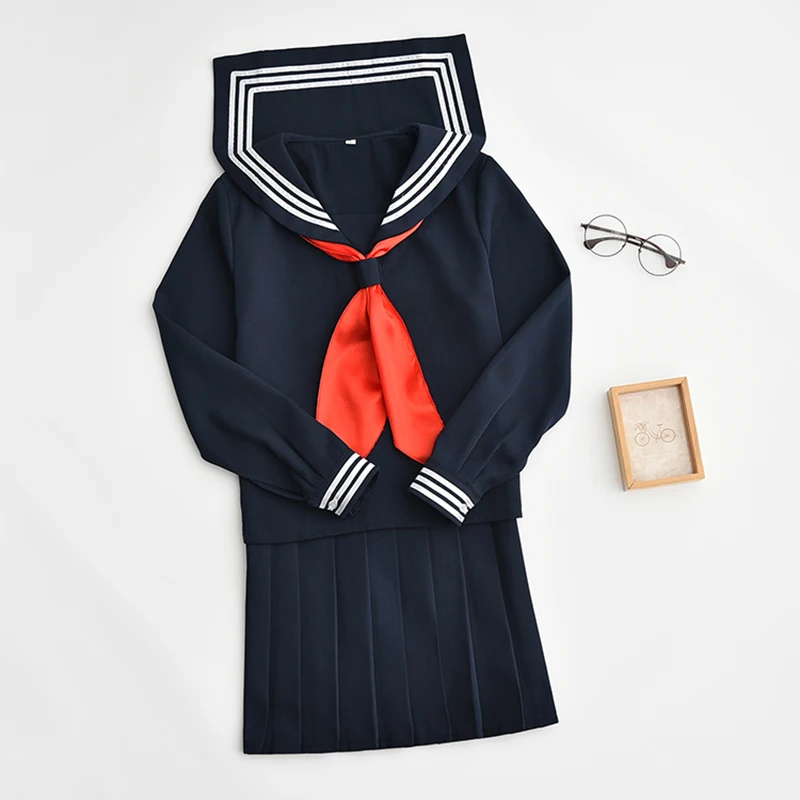 Japanischen Anime Jigoku Shojo Cosplay Kostüm Hell Girl Enma Ai Cosplay Kostüm JK Schüler Schuluniform Sailor Anzug Mit Socken