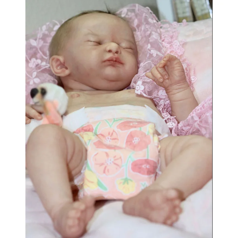 20inch Reborn Doll Kit Demi By Phil Full Body Soft Silicone Unfinished Doll Parts with Body and Eyes Soft Touch Fresh Color