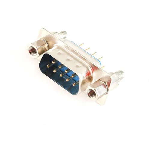 10pcs DP9 9 Pin Male/Female Blue Straight Pin DB9 D-sub PCB Mount RS232 Serial Port Connector COM port Socket With Screw Nuts