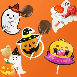 Tarjeta de paquete de dulces de Halloween y Navidad, soporte de Piruleta de calabaza fantasma, decoración de galletas, regalo para niños, suministros de bricolaje para el hogar, 20/50 piezas