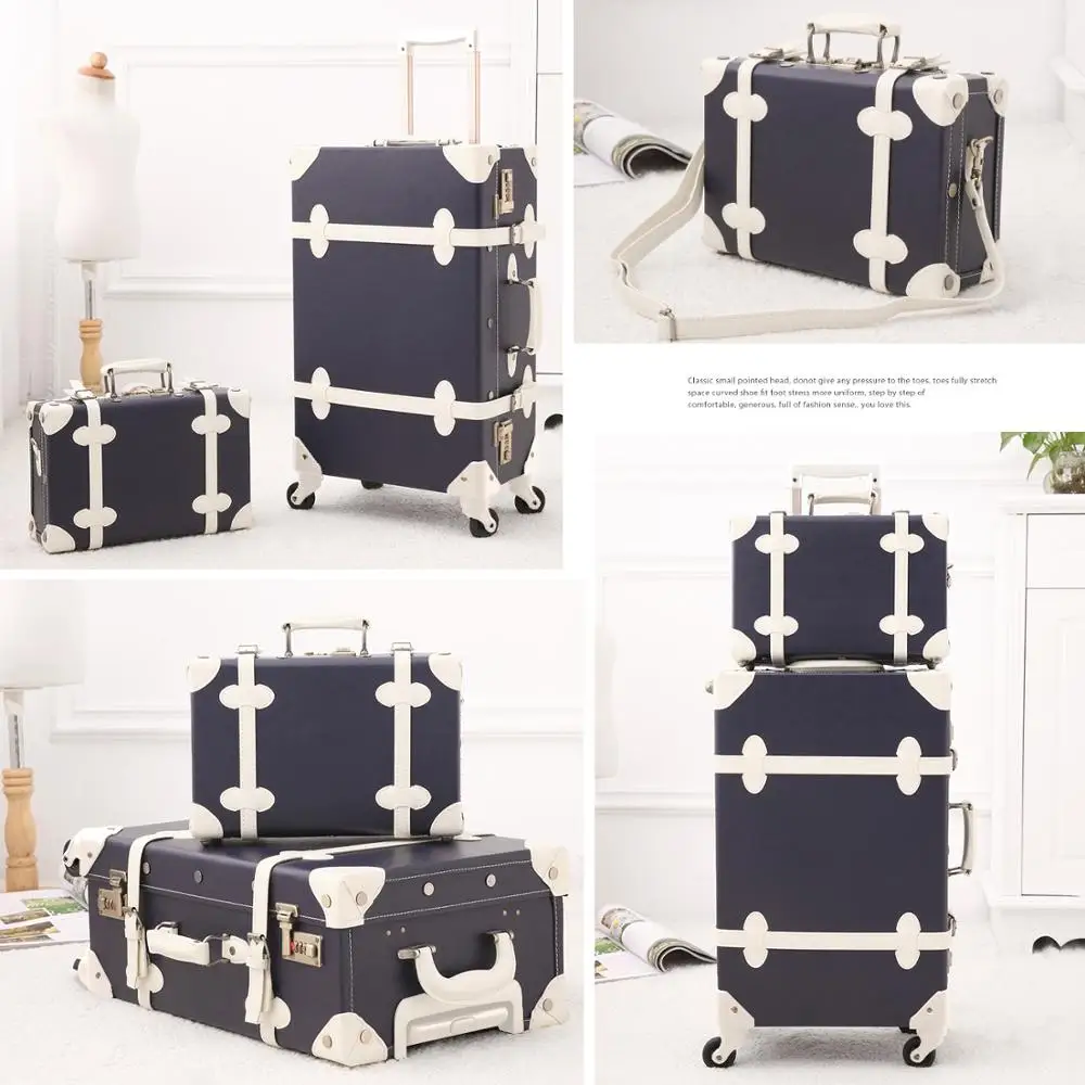 3PCS/SET Vintage PU Travel Luggage,12\