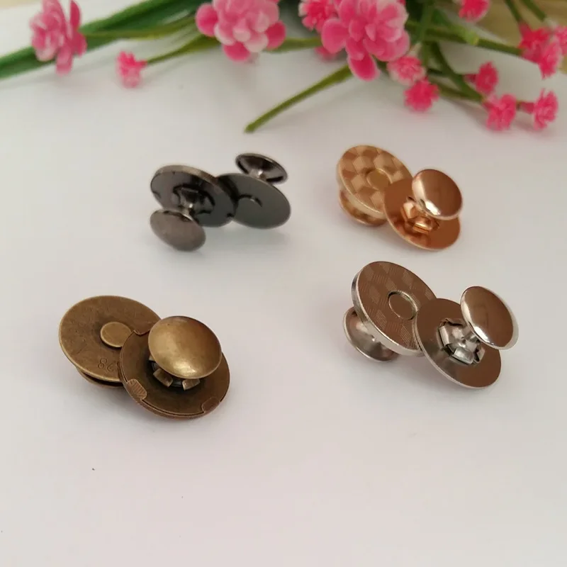 5 Sets/lot 18mm Strong Magnetic Double Rivet Stud Purse Snap Clasps Snaps buttons for Purse Handbag