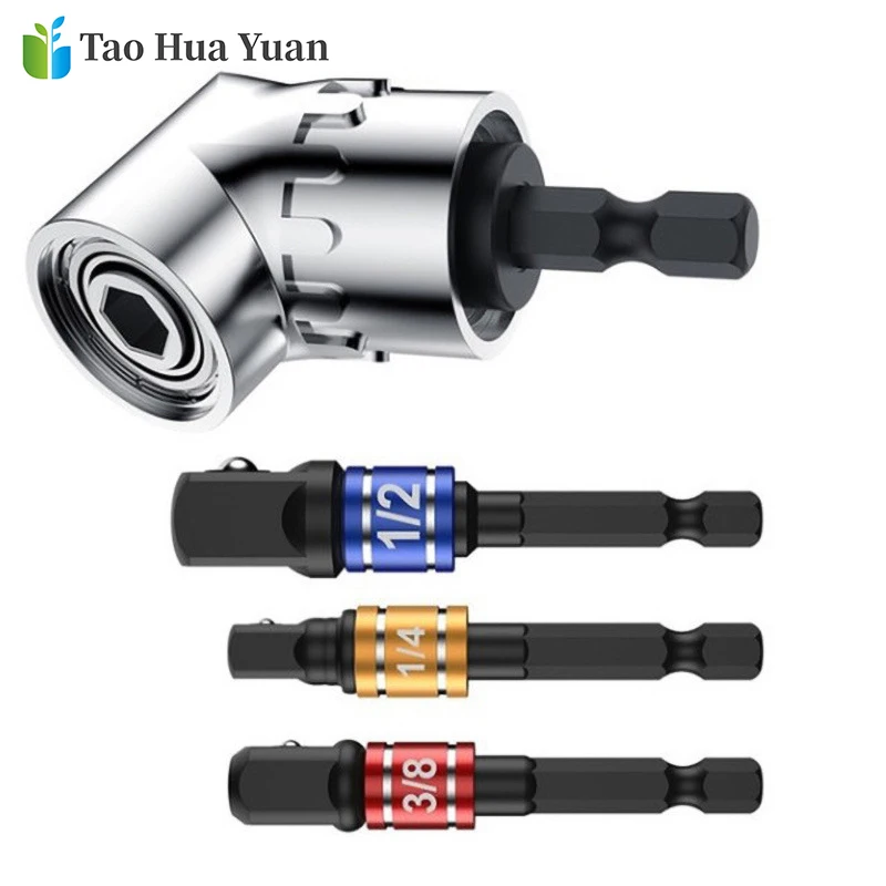 105 Degree Angle Screwdriver Set Socket Holder Adapter Adjustable Bits Drill Bit Angle Screw Driver Tool 1/4inch Hex Bit Socket