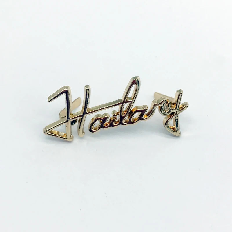 Custom Clothing Metal Labels For Jeans Metal Logo Clothes Zinc Alloy Tags Woven Bag Customized Brand Logo Metal Mark Gift Label