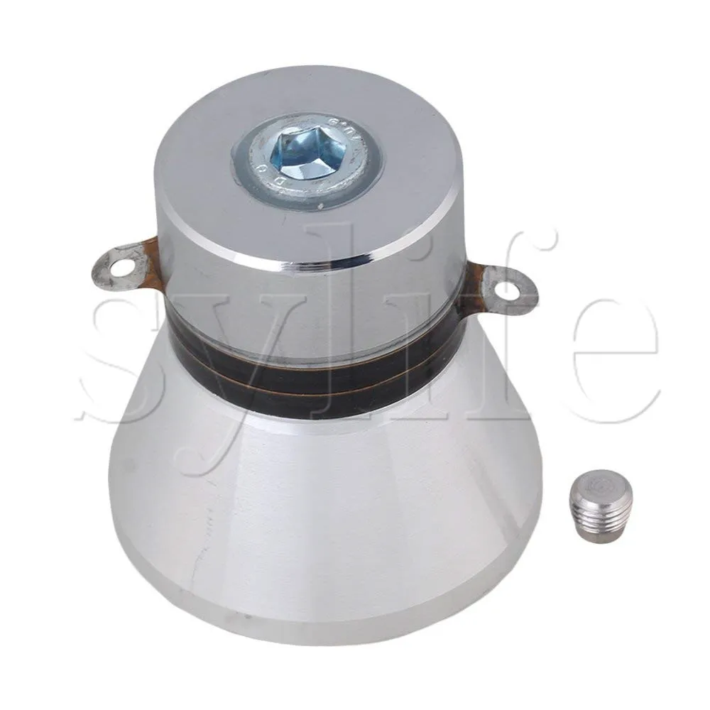 Aluminum Alloy 100W 28KHz Ultrasonic Piezoelectric Transducer Cleaner Silvery