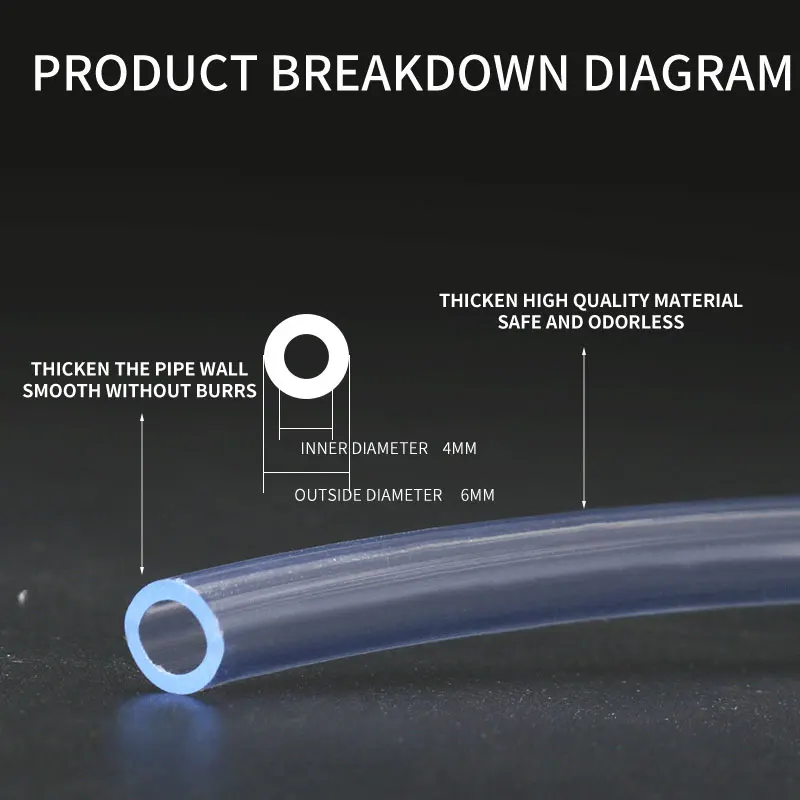 Aquarium special PU hose for CO2 regulator generator system accessories CO2 pipe non-toxic and corrosion-resistant 4 * 6mm