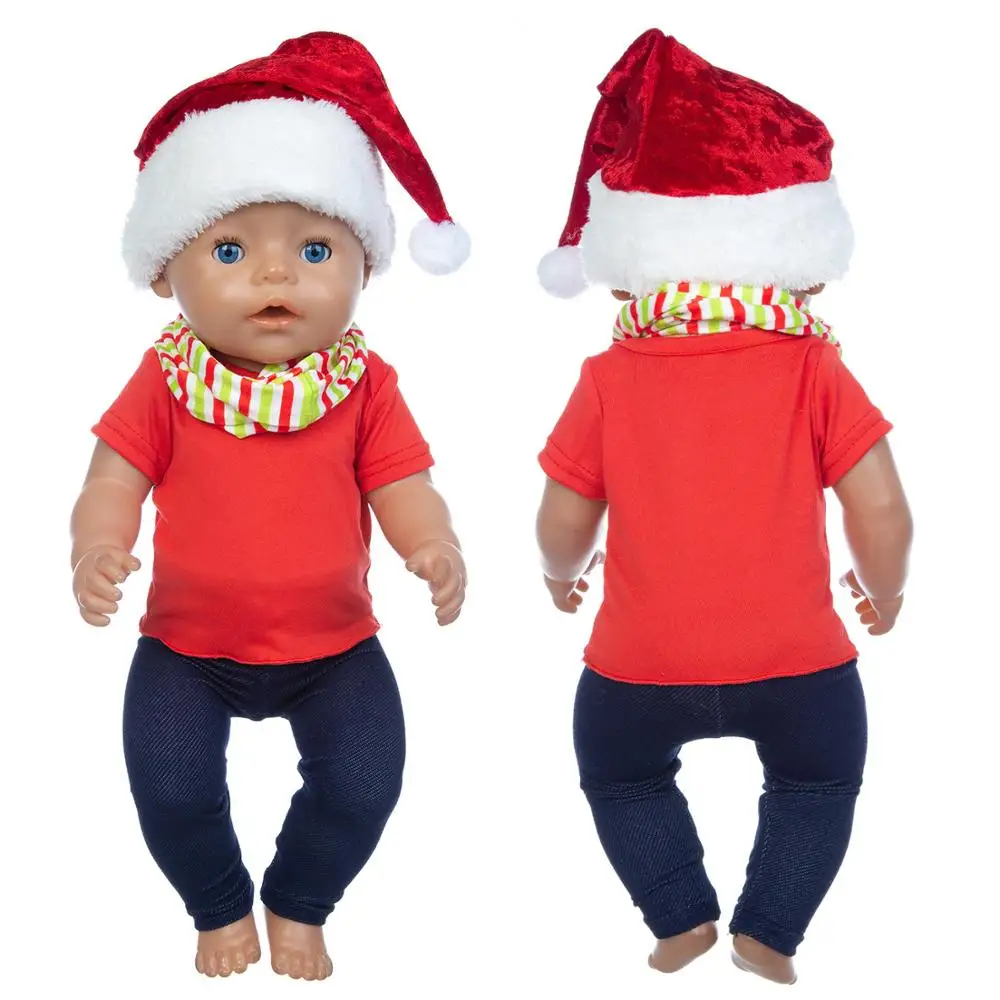 

Christmas Suit+hat Fit 17inch 43cm Doll Clothes Born Baby Suit For Baby Birthday Festival Gift