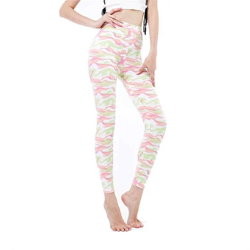 INDJXND-Leggings con estampado de camuflaje para mujer, pantalones de entrenamiento con realce, elásticos, informales, para Fitness