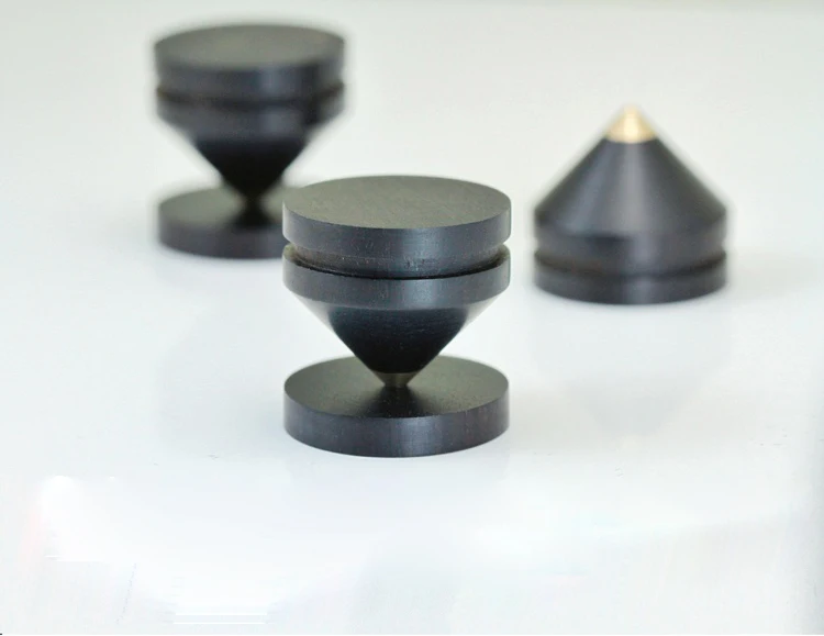 مكبرات صوت عالية الجودة من خشب الأبنوس ، مع ارتفاع 23 × 20 مم ، لمكبر الصوت ، ومشغل أقراص مضغوطة ، 6 قطع