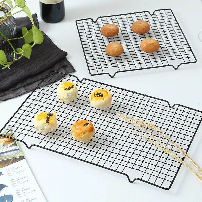 2 Sizes Single Layer Stainless Steel Cooling Grid Tray Biscuit Bread Cake Rack Barbecue Cookie Baking Pan Household Tools