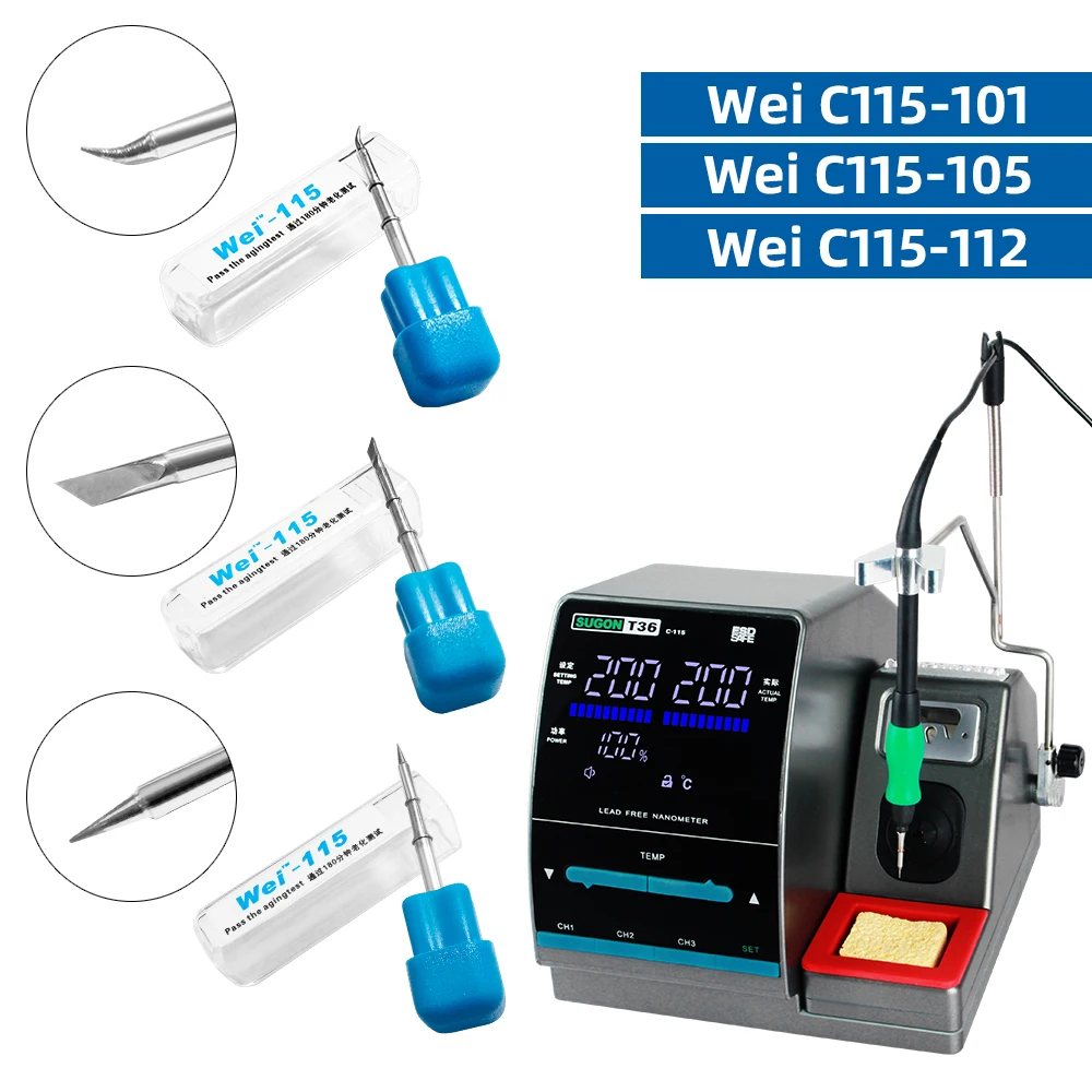 SUGON T36 Soldering Station OEM Original 115 Series Nano Soldering Iron Tips For Precision BGA PCB IC Welding Repair